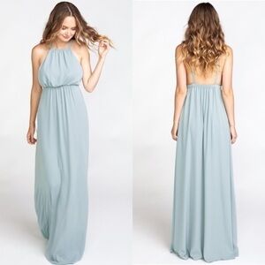 SMYM Amanda Maxi Dress in Silver Sage Crisp